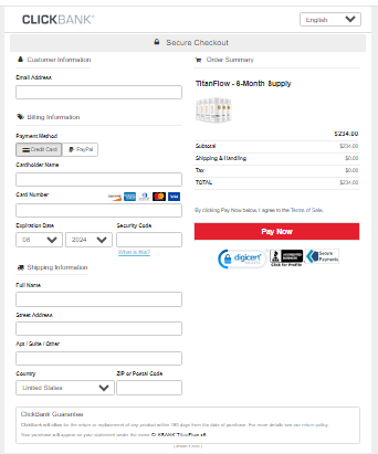 Titan Flow Secured Checkout Form